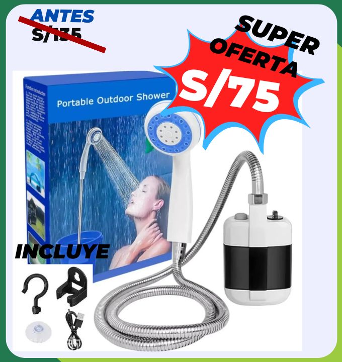 Ducha Portátil Recargable con Bomba Inalámbrica
