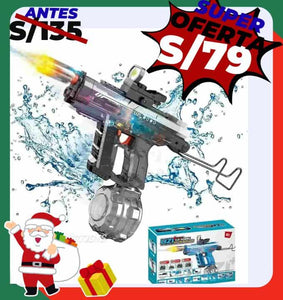 PISTOLA DE AGUA ELECTRICA UZI RGB RECARGABLE